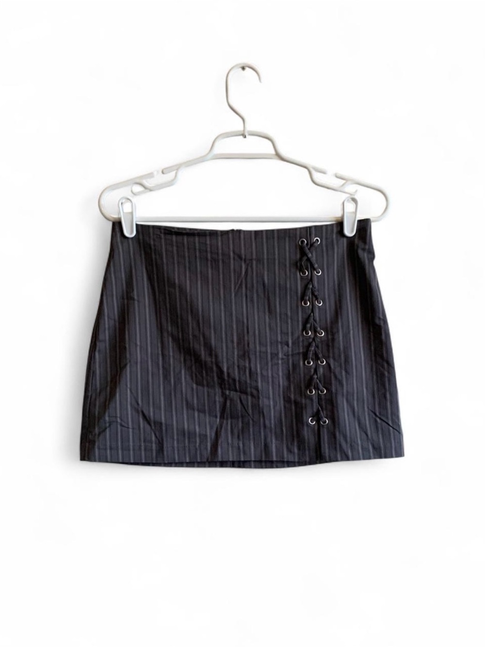 H&M Black Pinstripe Mini Skirt Size Small